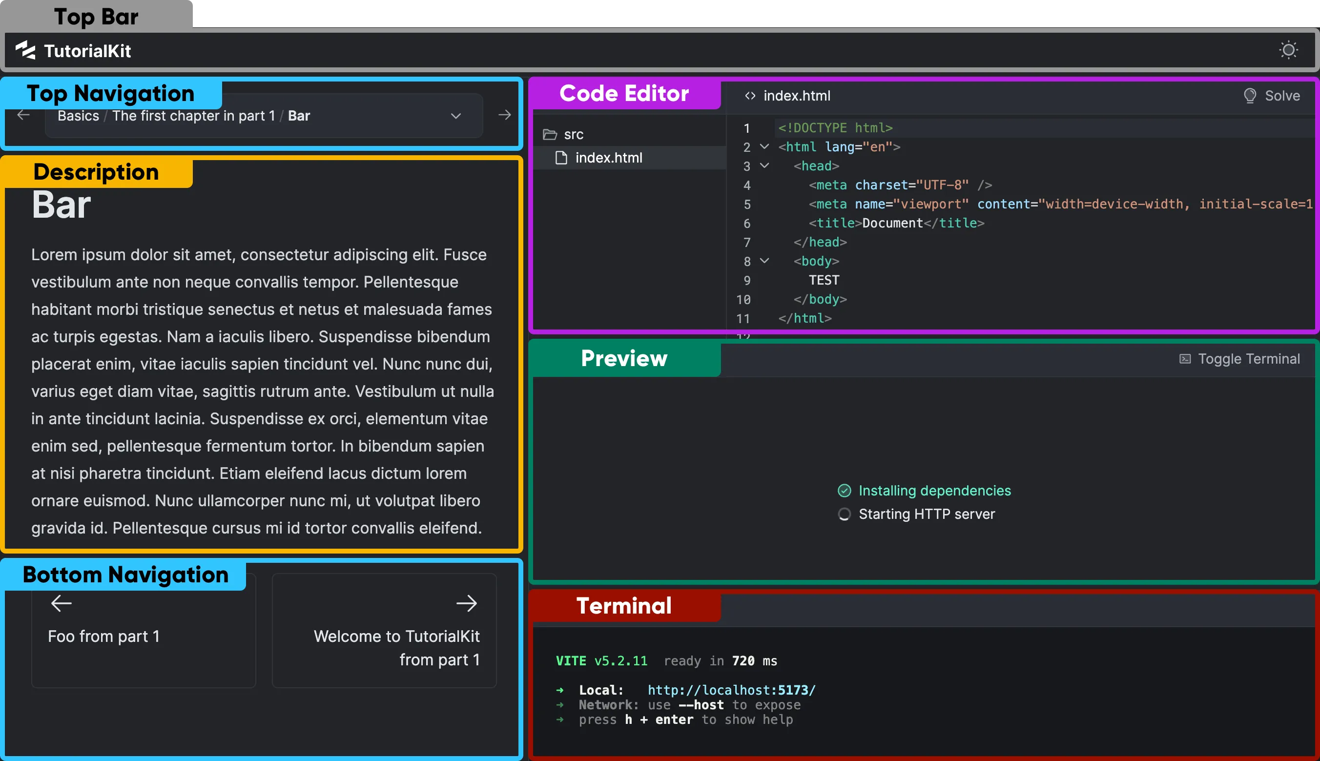 TutorialKit UI